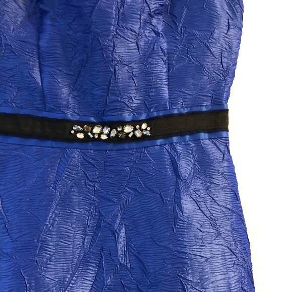 Royal blue dress with rhinestone belt - Picture 4 of 4